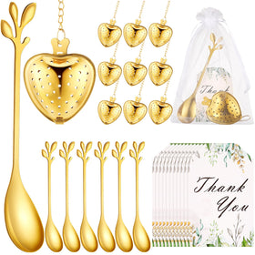 Yiyiring leaf-shaped gold tea spoon for elegant tea service