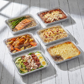 Yiyiring catering and storage lids help organize meals and leftovers.
