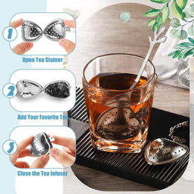 Yiyiring heart tea infuser chain detail for secure use
