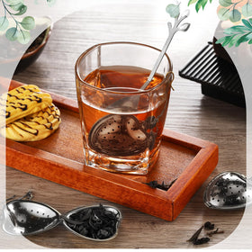 Yiyiring silver leaf spoon and heart tea infuser for loose tea