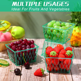 Yiyiring green strawberry basket with open-weave design for fresh storage