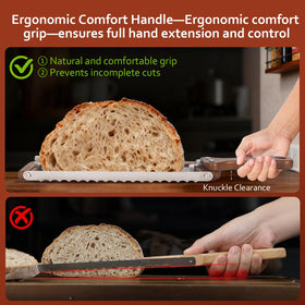 YIYOBEATFO ambidextrous bread knife fits both hands for comfortable cutting