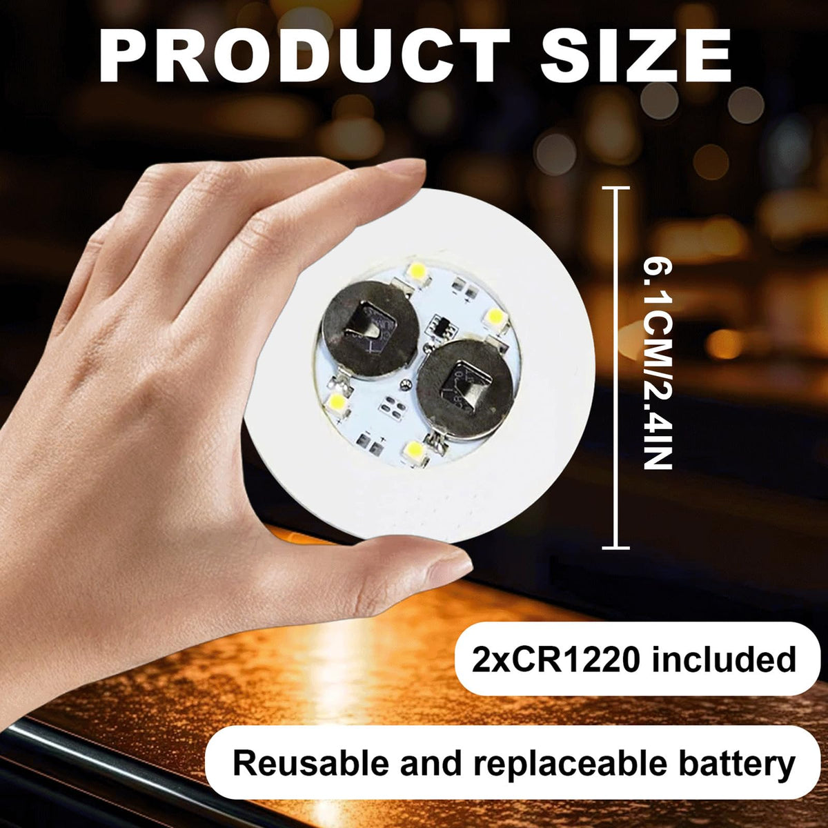 Yiypepy LED coaster glow on glass makes beverages easy to spot.
