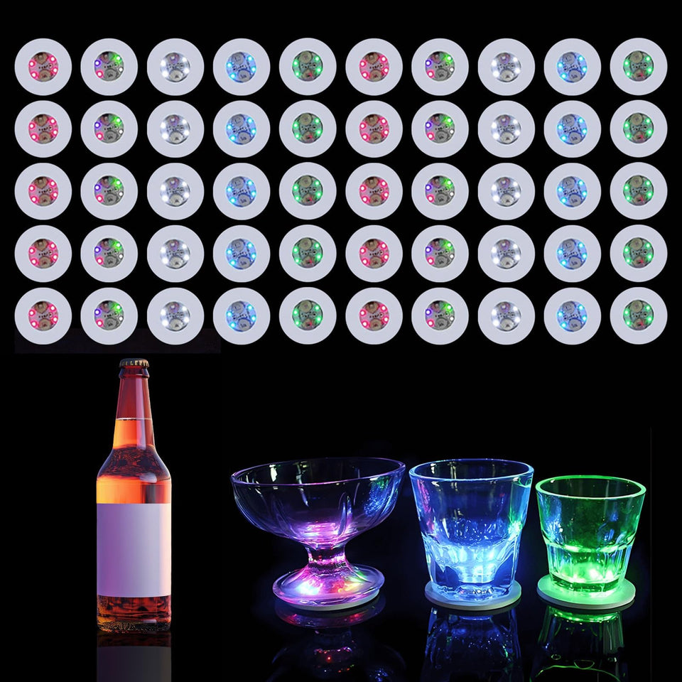 Yiypepy LED coaster with multicolor glow brightens drinks at parties.