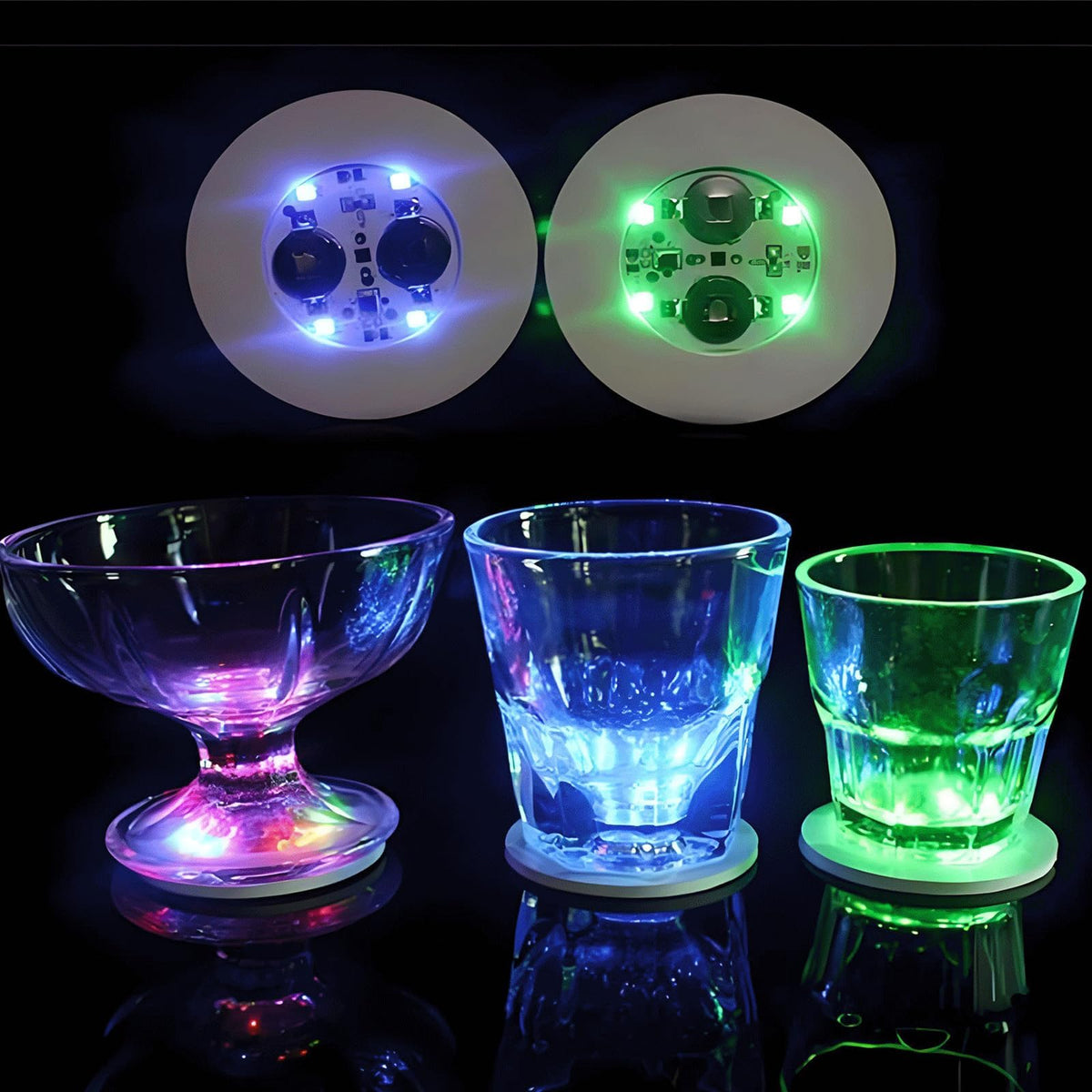 Yiypepy LED coaster 50-piece pack simplifies party setup.