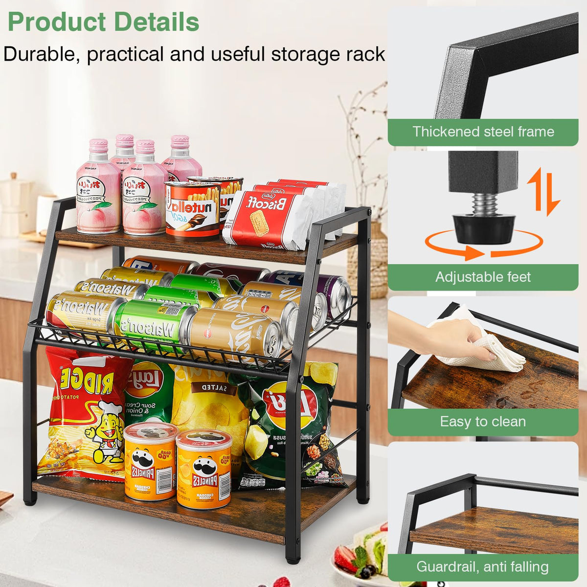 YIYYZI versatile shelf for tea, coffee, and condiments and more