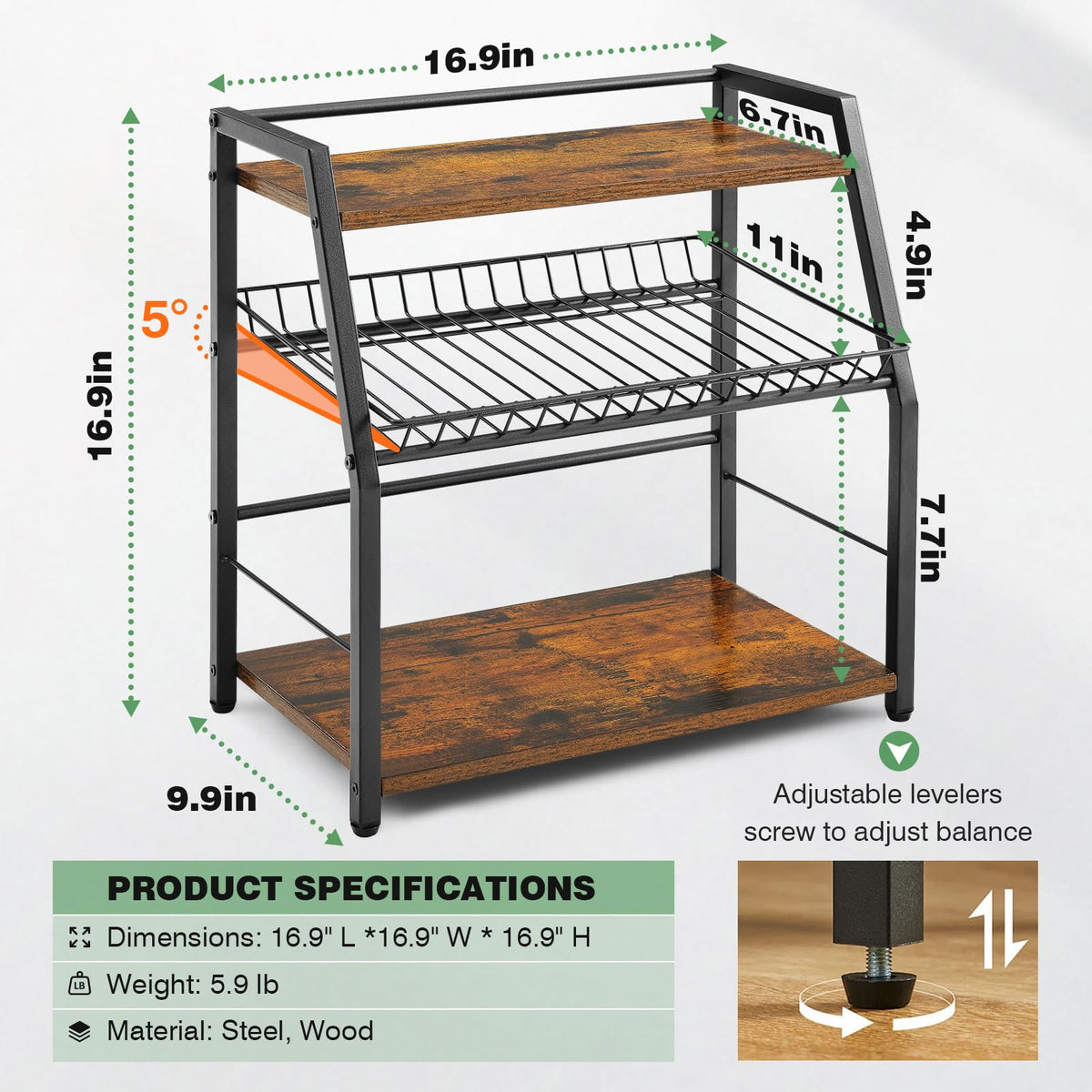 YIYYZI tilt-design organizer offers effortless can access