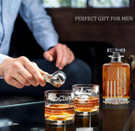 YJGS Decanter engraving detail adds a refined touch to any home bar.