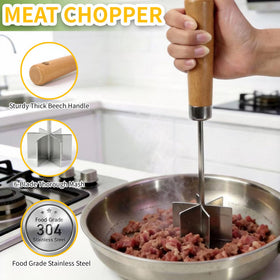 YJREW 10.5 inch handle keeps hands away from hot pans.
