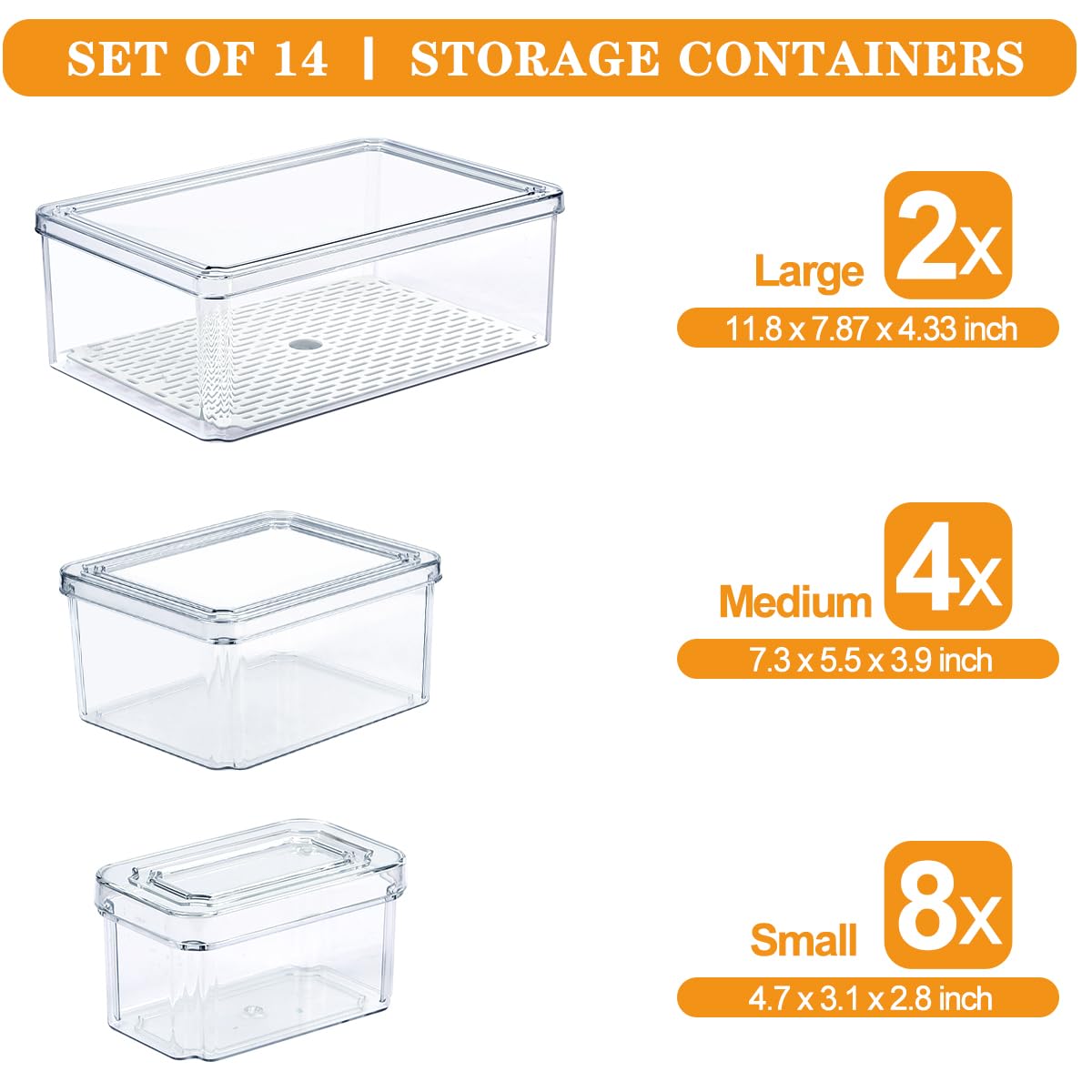 YKIOKE clear fridge bins showing contents for quick access and visibility.