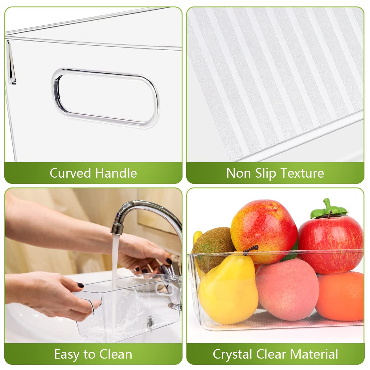 YKIOKE transparent fridge organizer helps see contents at a glance.