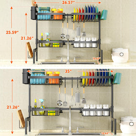 YKLSLH extendable rack from 26.57 to 35 inches fits more sinks.