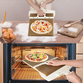 YKPPKY non-stick surface aids smooth pizza transfer without sticking