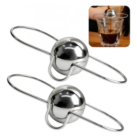 YKQIXAK espresso cooling ball on its stand ready to chill the cup