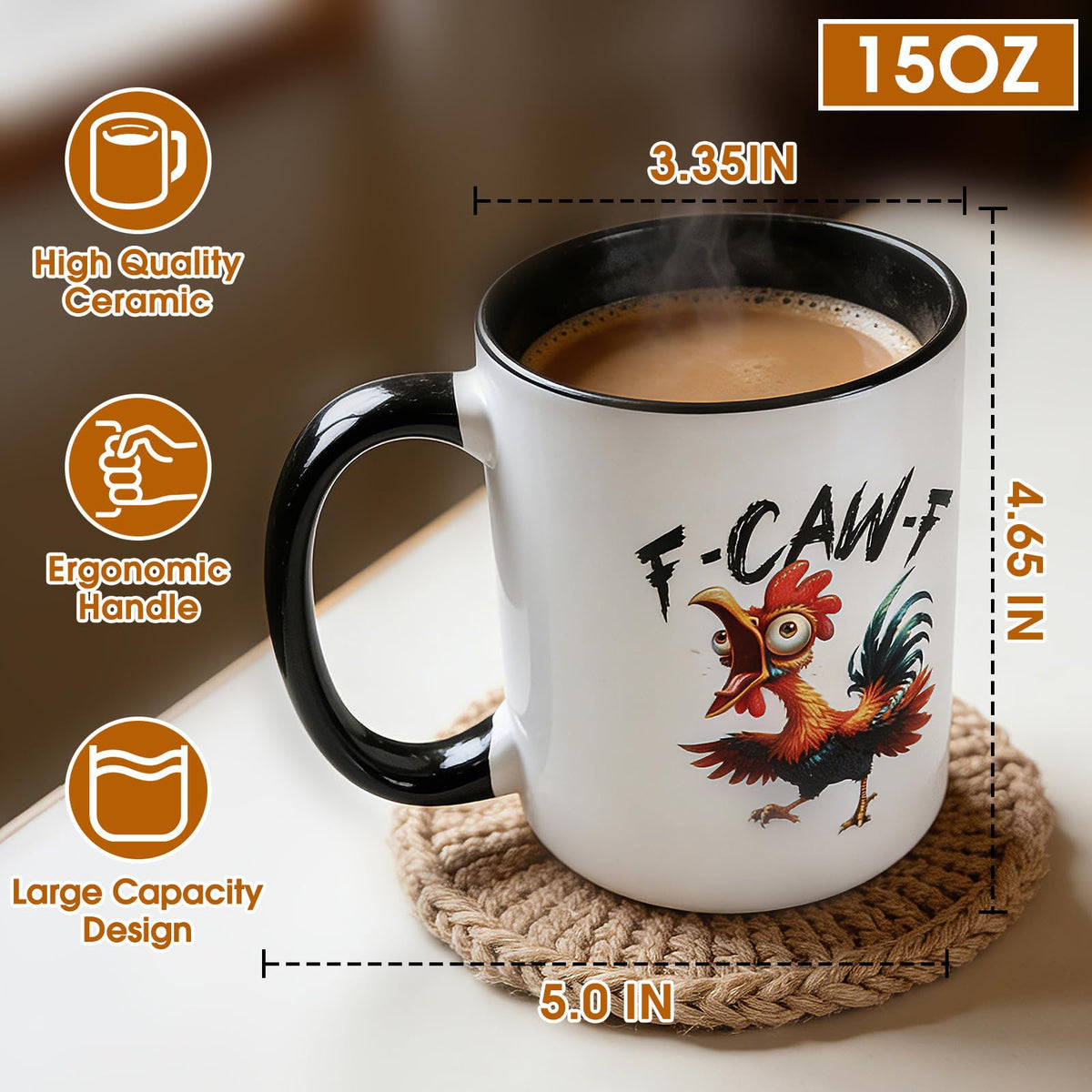 YKSINX 15oz mug that is dishwasher and microwave safe