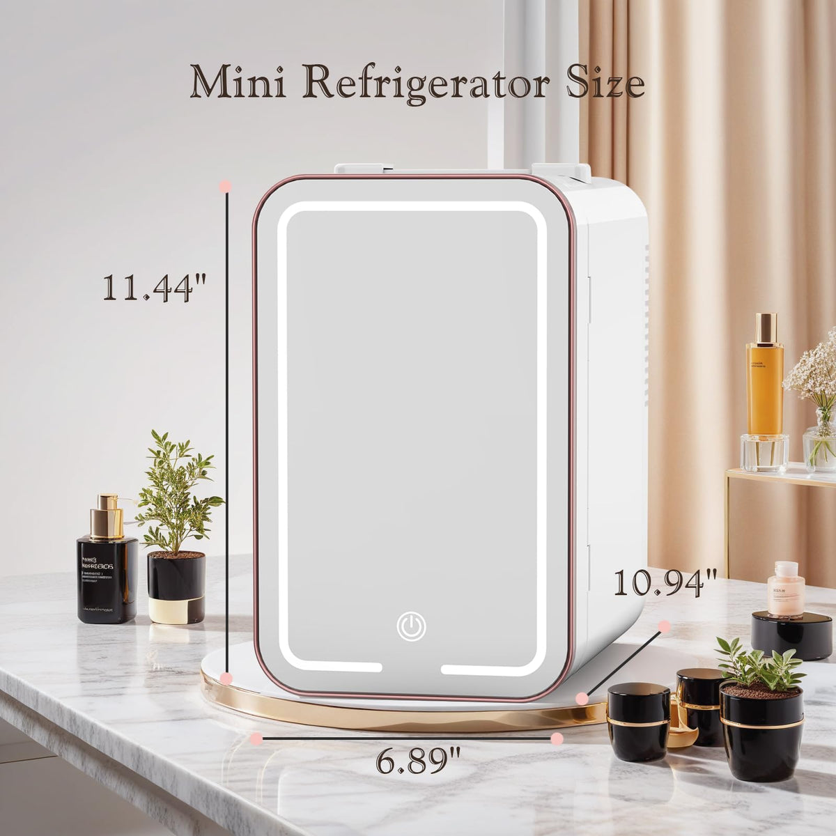 YLFU mini fridge operates quietly, ideal for bedrooms and offices.