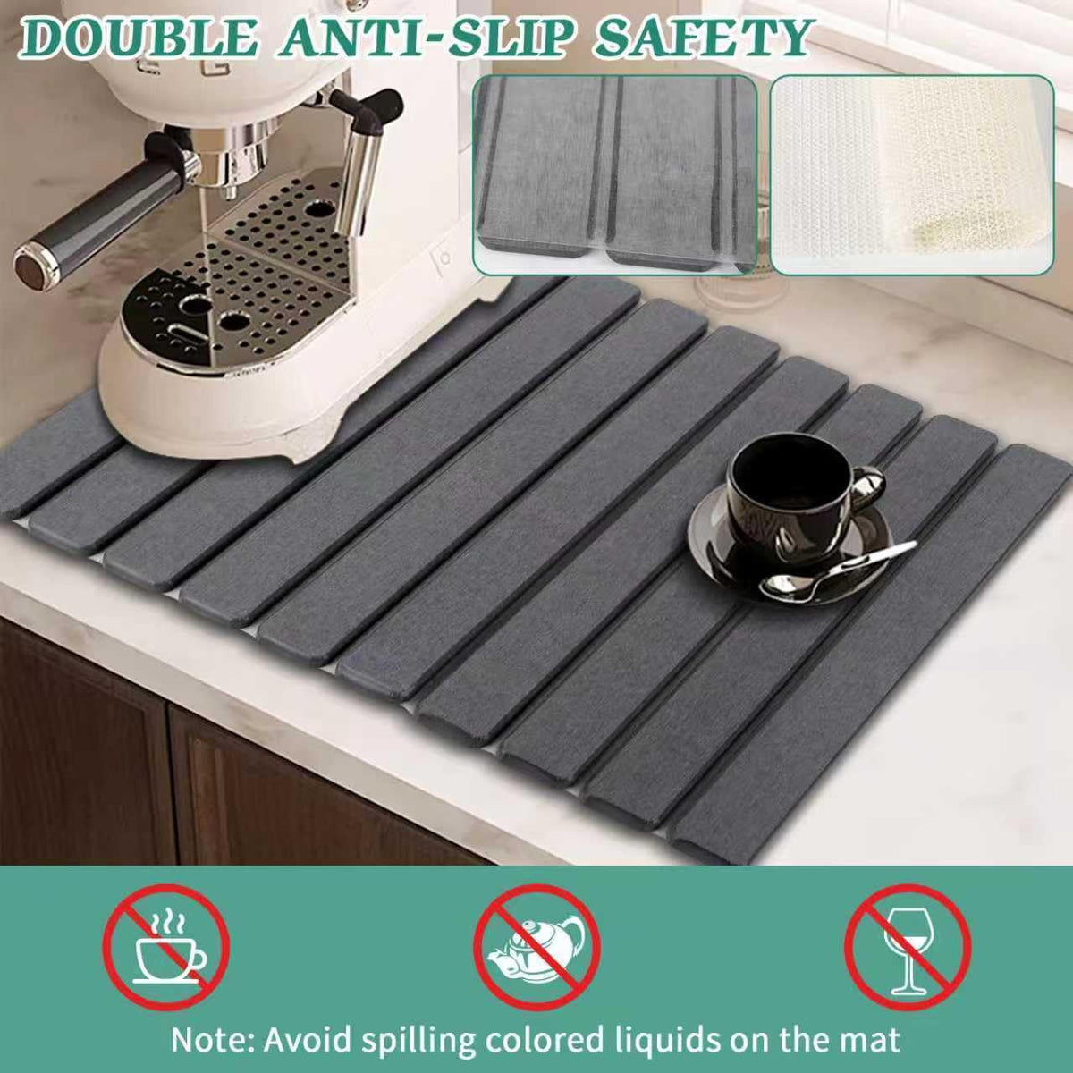 YLjindoia foldable kitchen drying mat saves space when not in use.