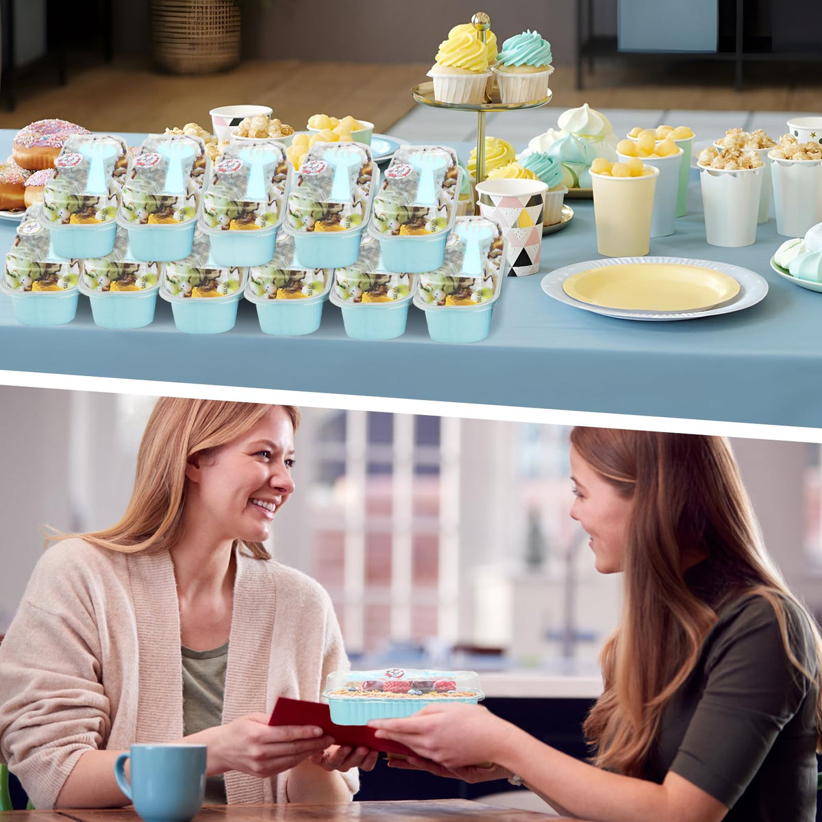 ylnurac dessert cups pack ready for sales, parties, and take-home treats.