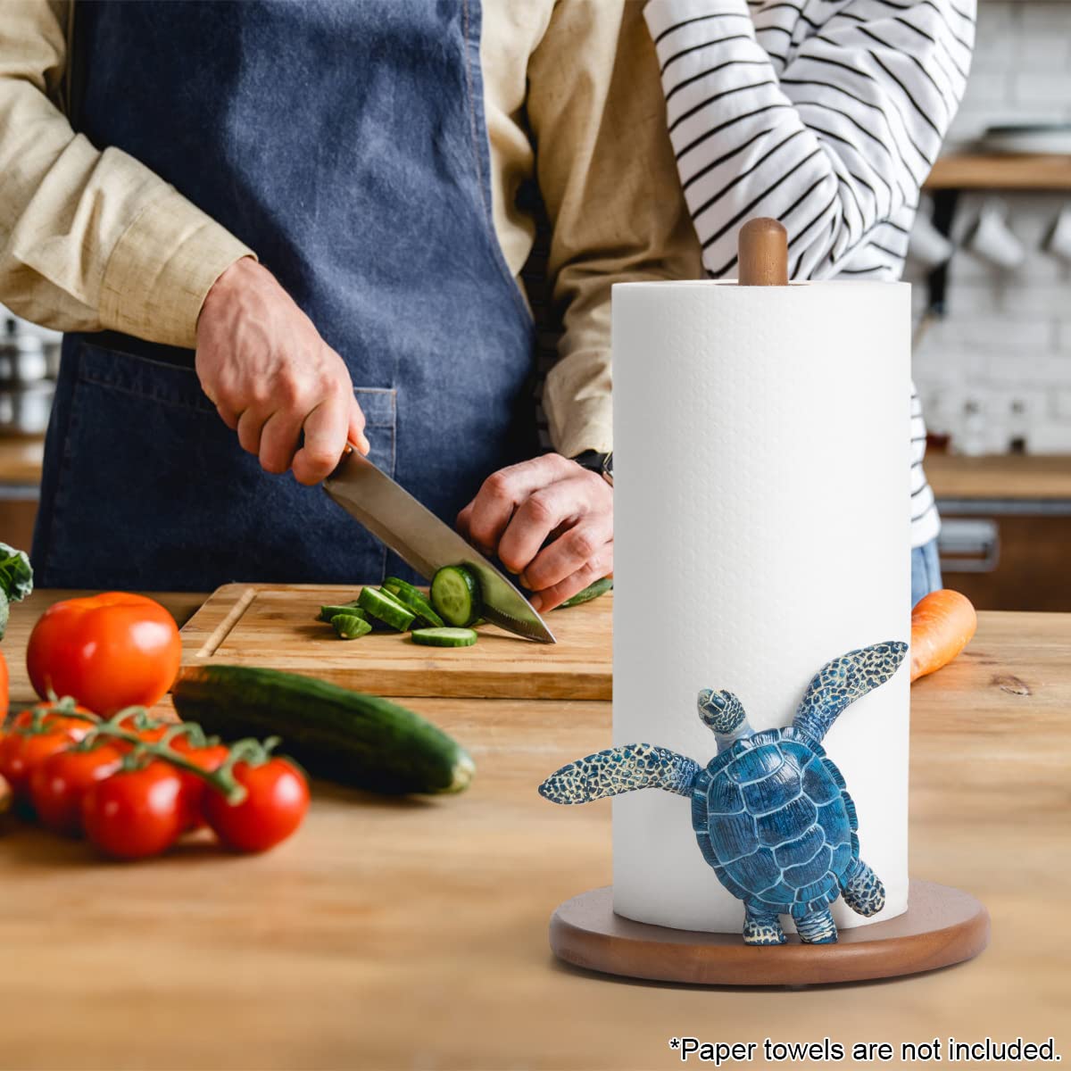 YLOVAN heavy-base wooden design feels sturdy for frequent kitchen tasks.
