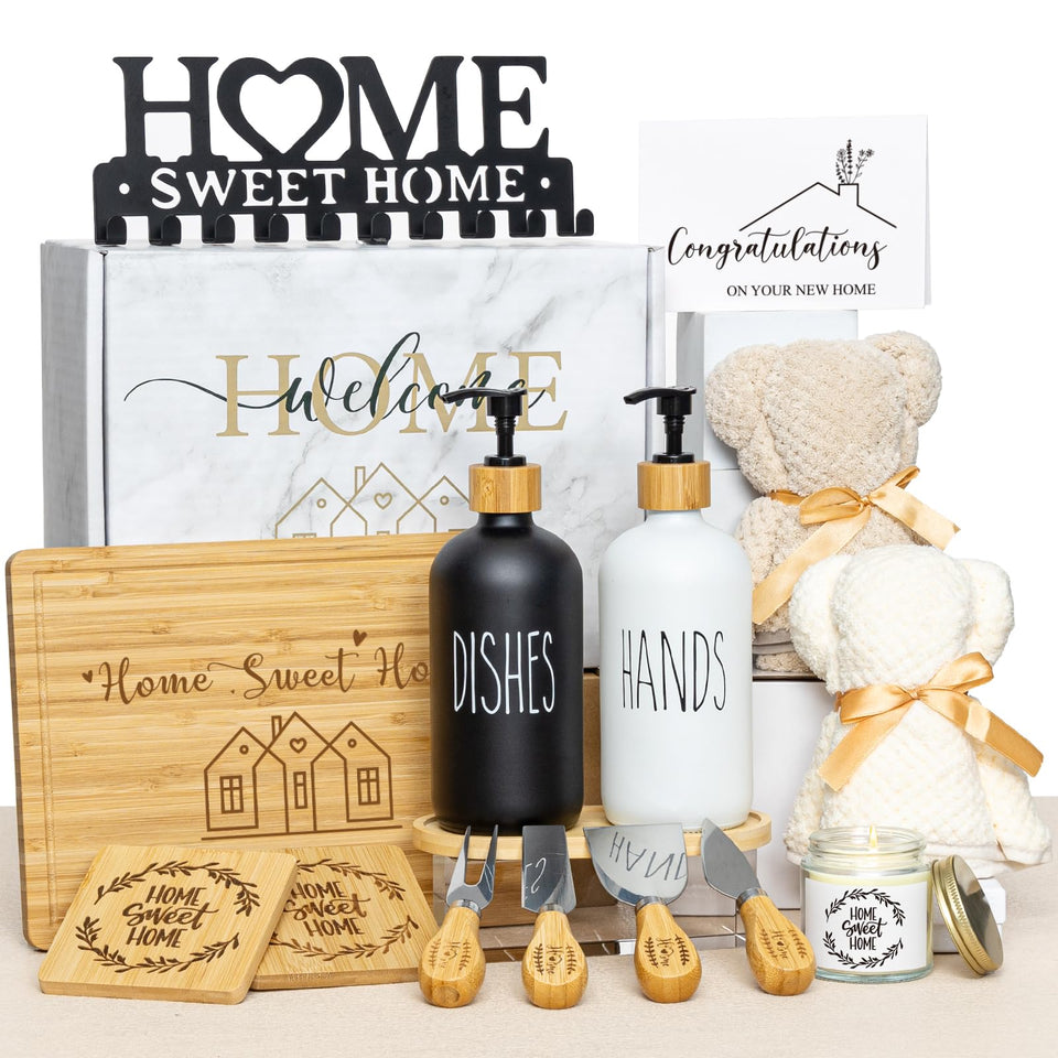 YLOVAN house warming gift basket – essential kitchen and home staples for new homeowners