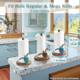 YLOVAN kitchen counter paper towel stand in coastal teal finish