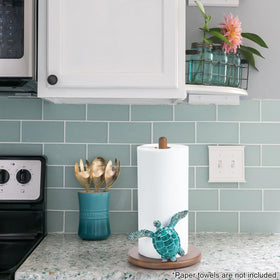 Sea turtle decor stands sturdy on the counter for easy tearing
