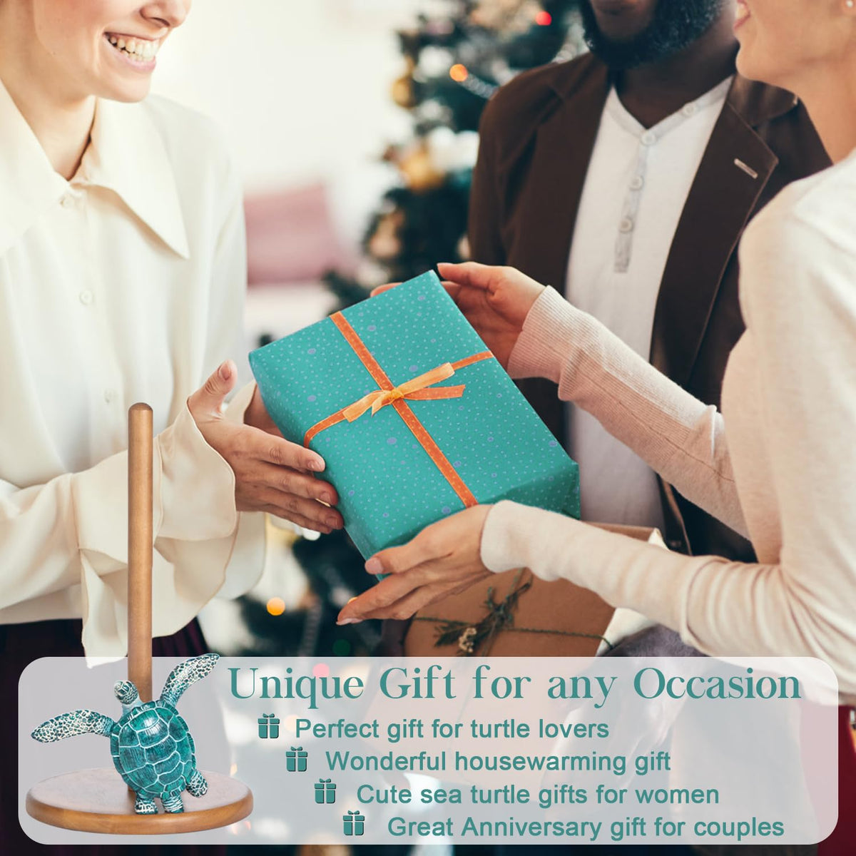 Gift idea for turtle lovers featuring YLOVAN paper towel holder
