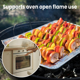 Fits standard 9x13 pans; ideal for baking, roasting, and reheating.