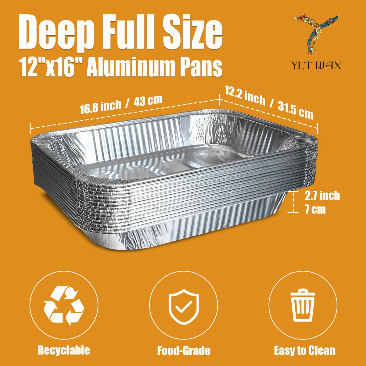 YLT WAX catering setup with foil pans on a buffet table