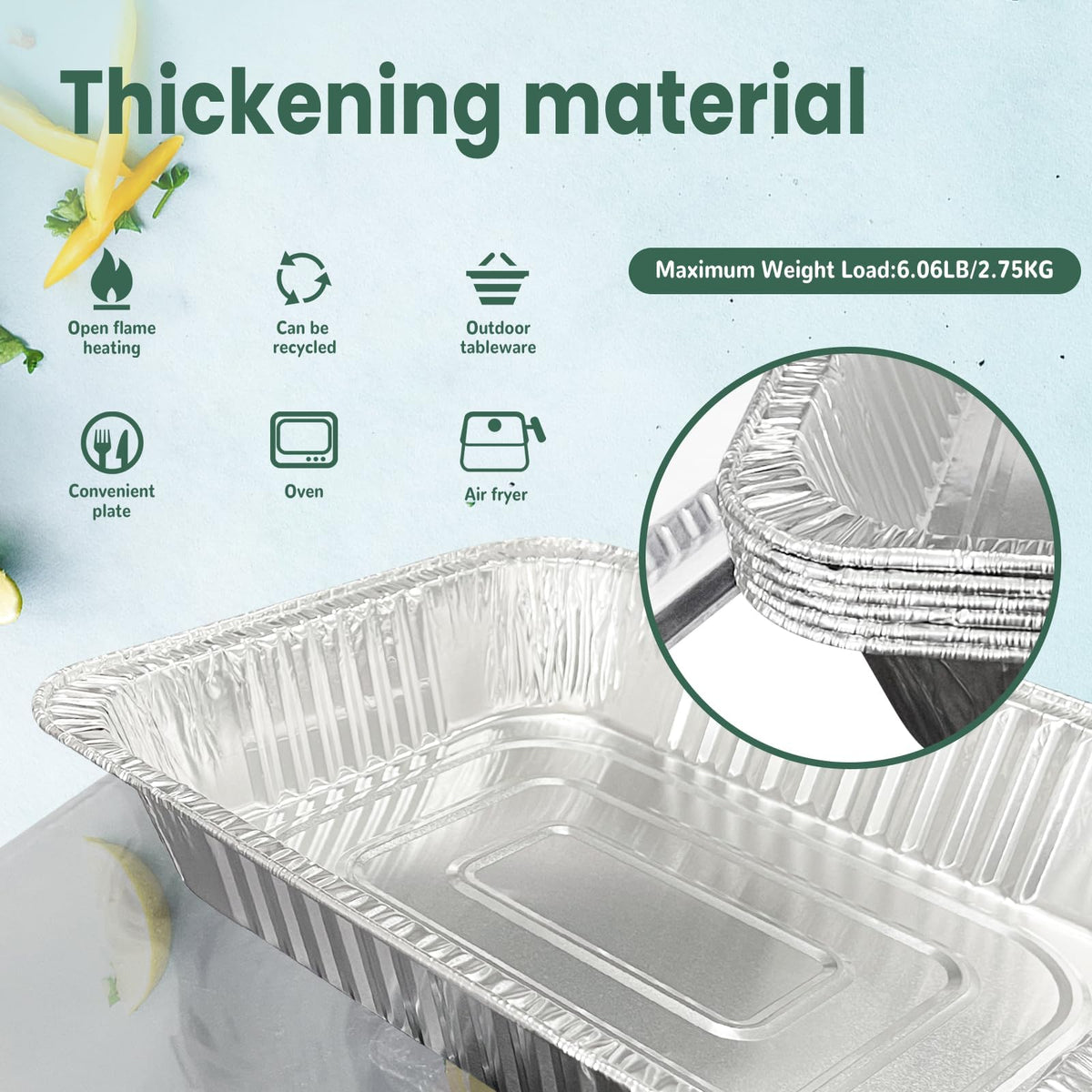 YLT WAX stackable foil pans for easy storage