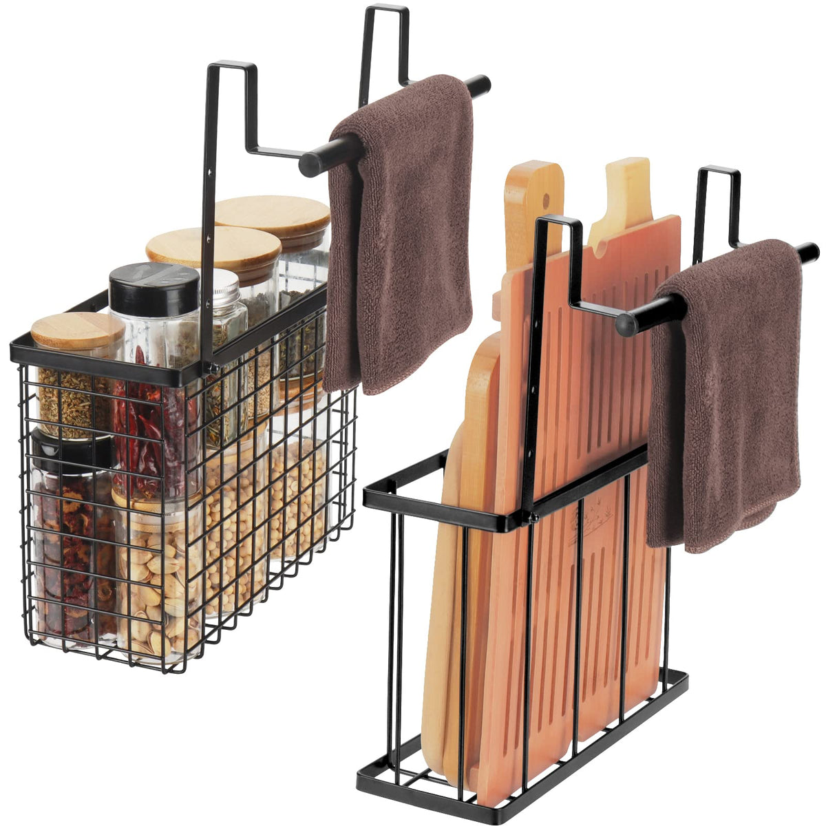 YMCCOOL over-the-door organizer installed for easy kitchen decluttering.