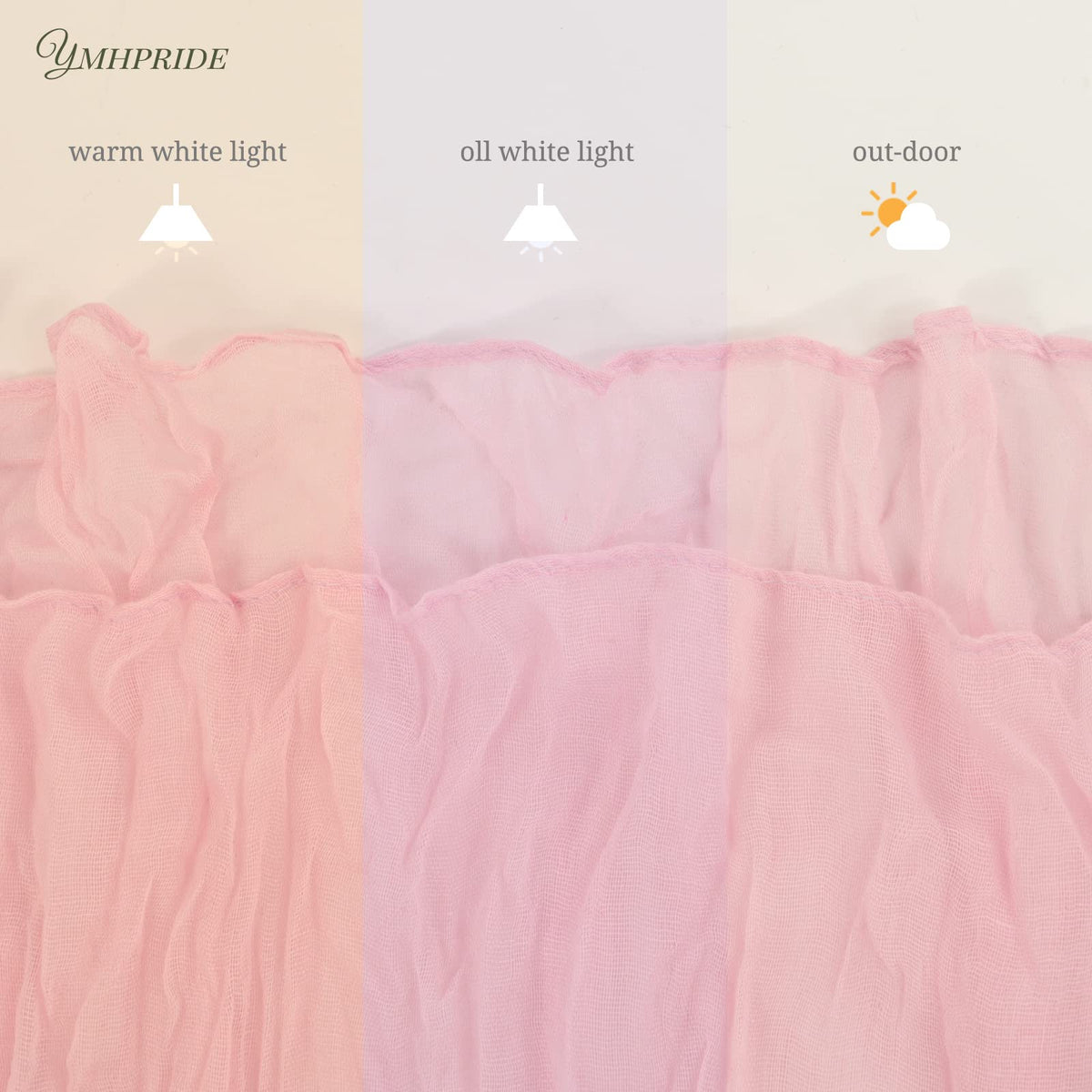 YMHPRIDE cheesecloth runner suited for candlelit dinners and bridal showers.
