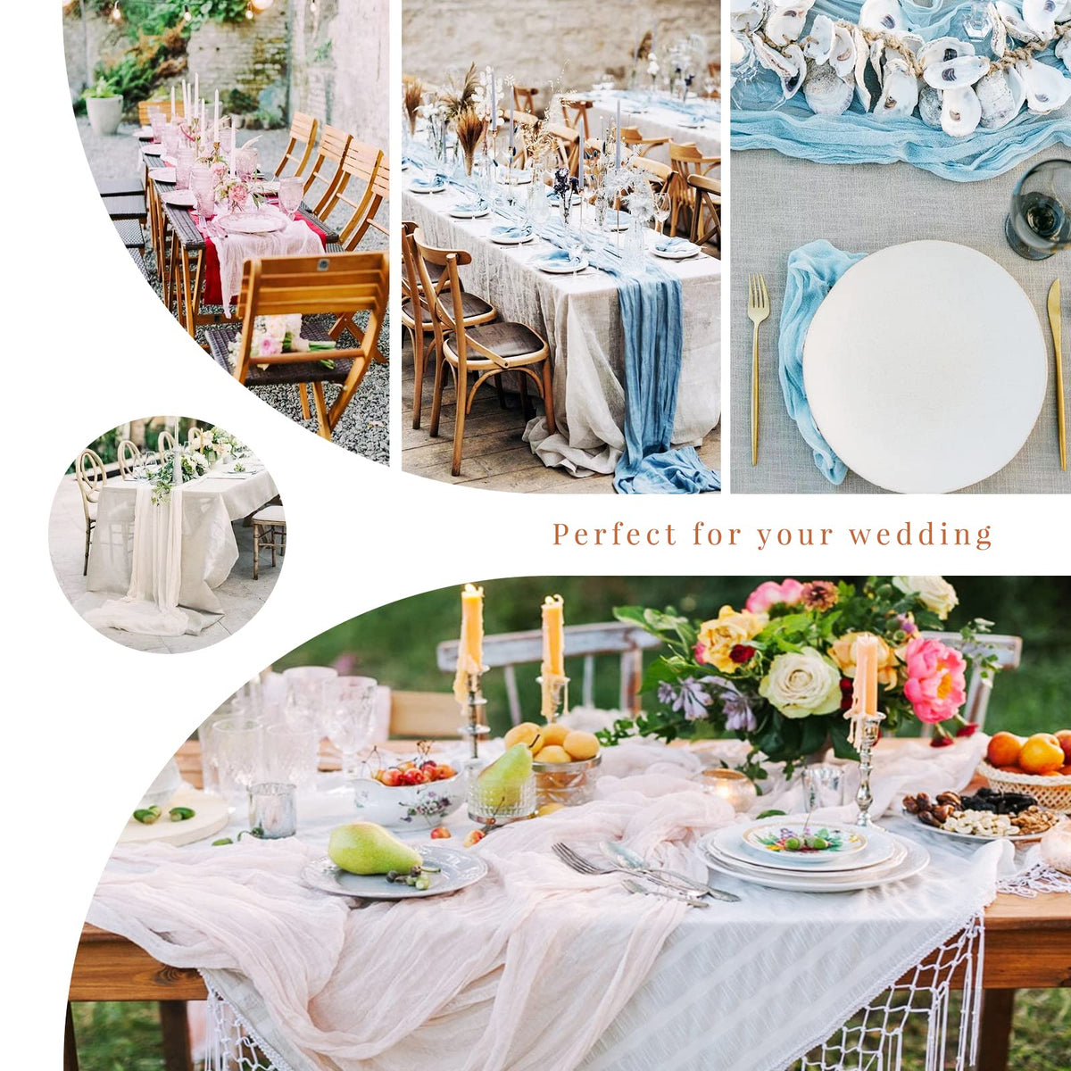 YMHPRIDE semi-sheer fabric drapes gracefully, elevating banquet tables.
