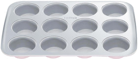 Ymiton nonstick ceramic 12-cup muffin pan for easy release and healthier baking.