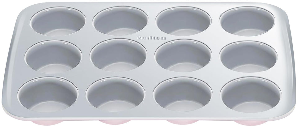 Ymiton nonstick ceramic 12-cup muffin pan for easy release and healthier baking.