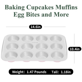 Ymiton PTFE and PFOA-free muffin pan supports green, toxin-free home cooking.