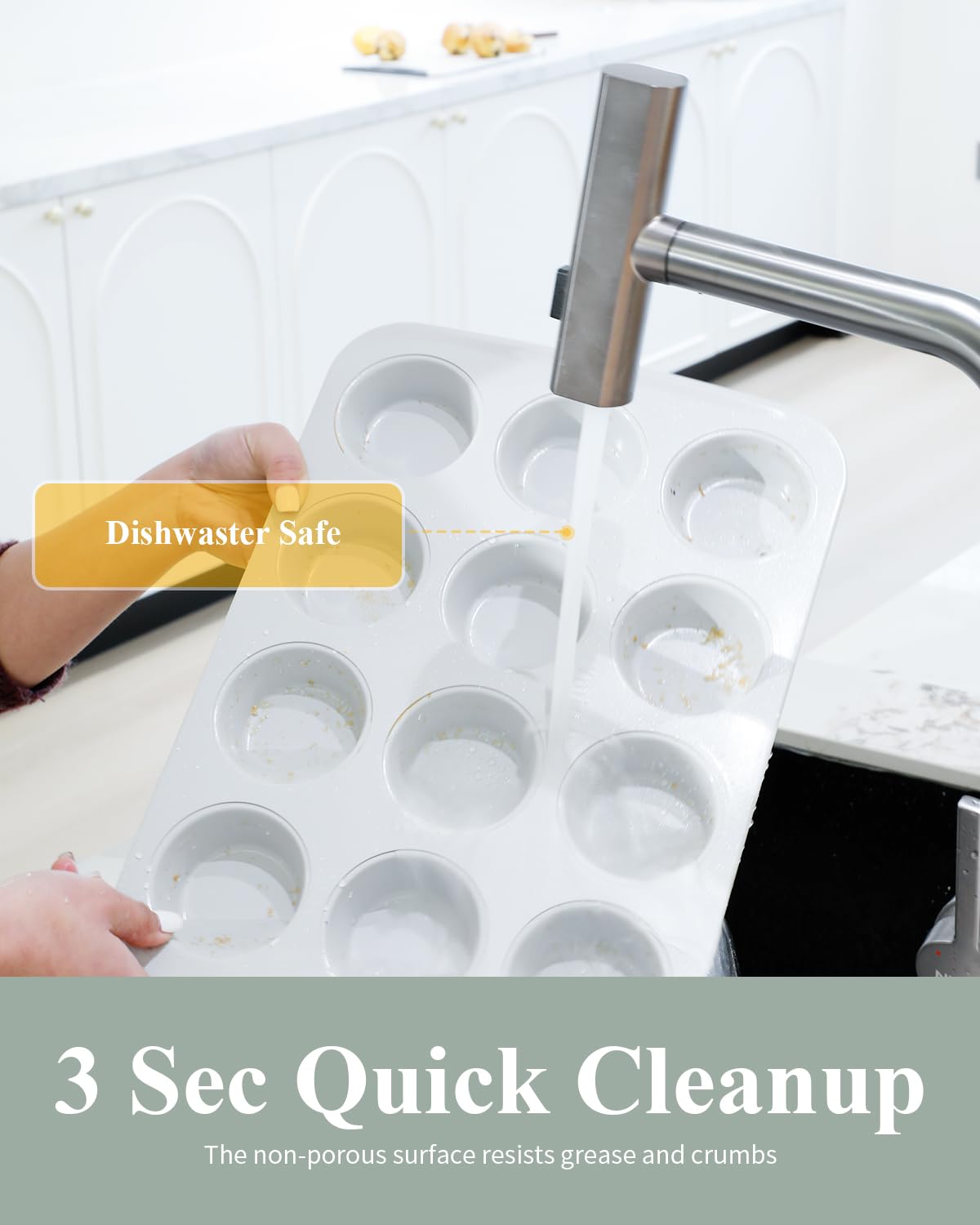 Ymiton seamless design muffin pan reduces edge cuts and ensures safety.