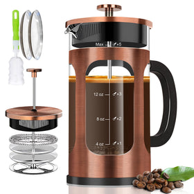 YMMIND French Press 21oz carafe with heat-resistant borosilicate glass