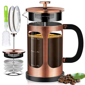 YMMIND French Press 34oz in action for smooth, full-bodied coffee