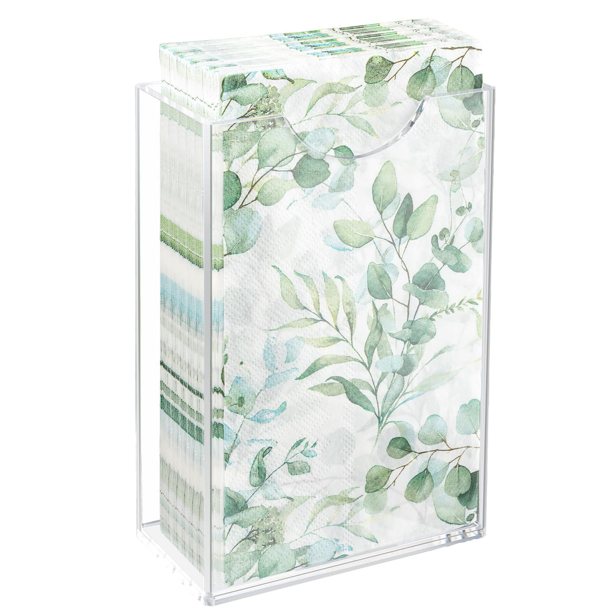 Yncotte acrylic guest towel holder vertical dispenser keeps towels neatly accessible on the counter.