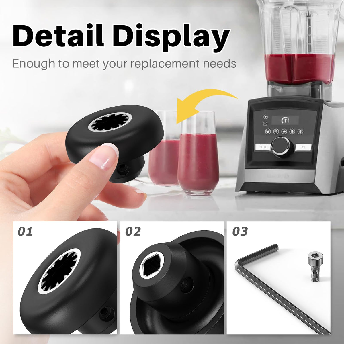 Easy-install Yncotte drive socket kit for professional Vitamix series