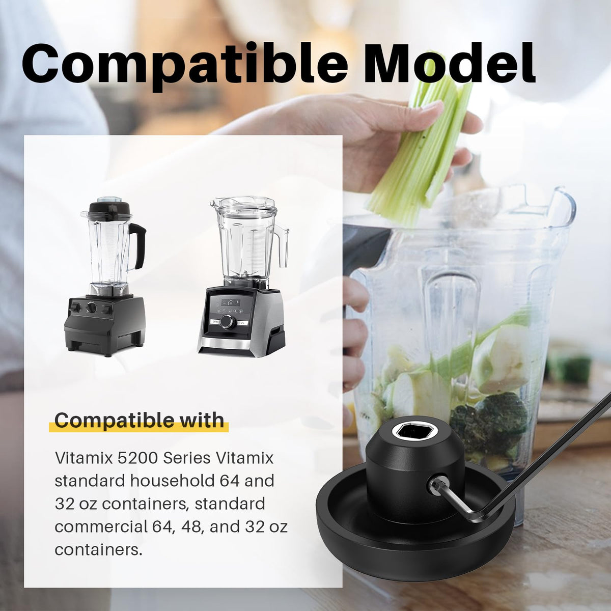 Yncotte Vitamix-compatible drive socket for 891 and 802 series with Allen wrench