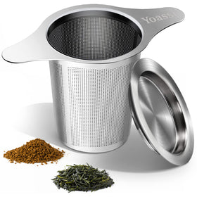 Yoassi extra-fine tea infuser with large capacity for full-flavor brews.