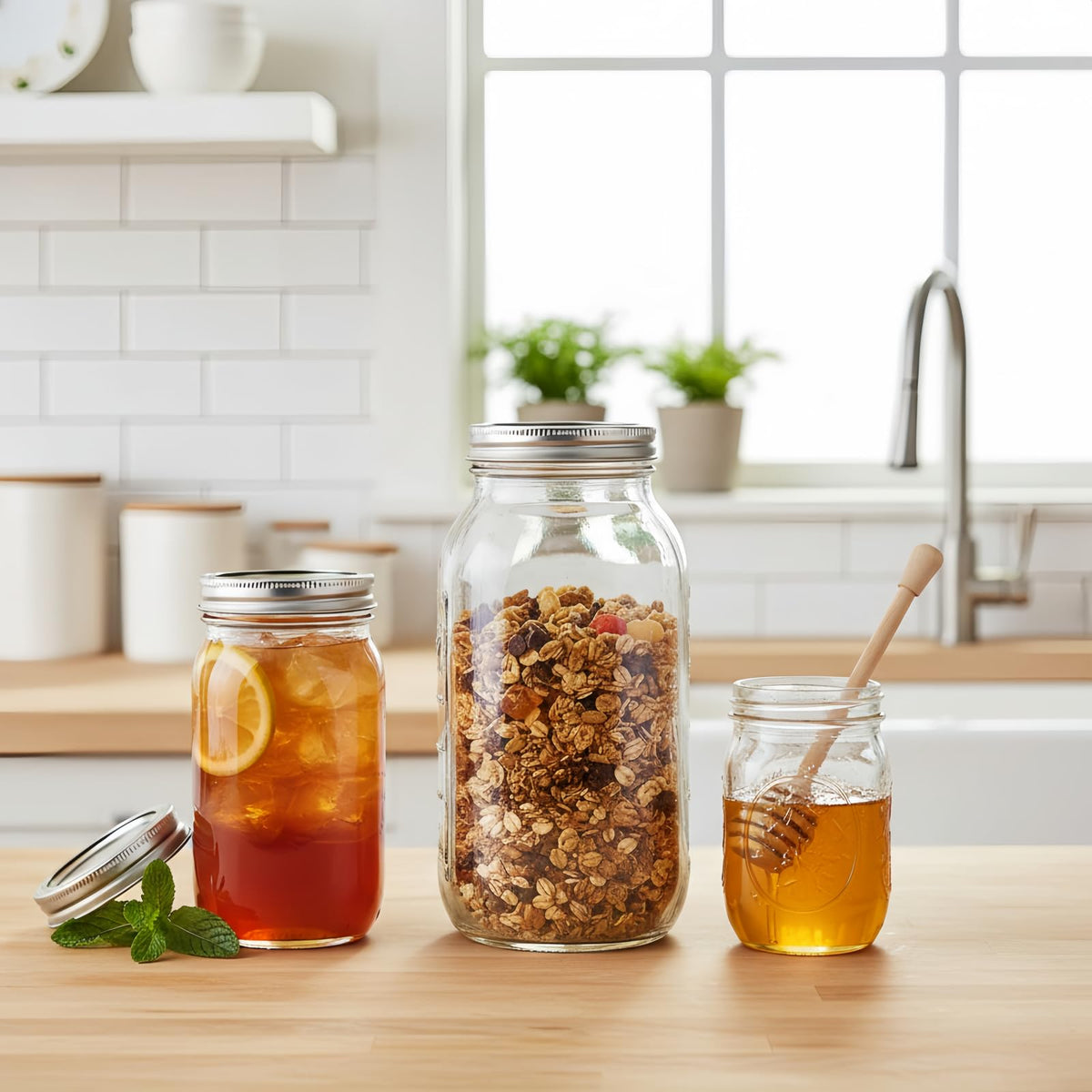 Yodecy crystal-clear glass jar highlighting contents visibility