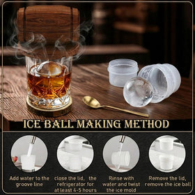 Yodel round ice molds shaping perfect spheres for old fashioned.
