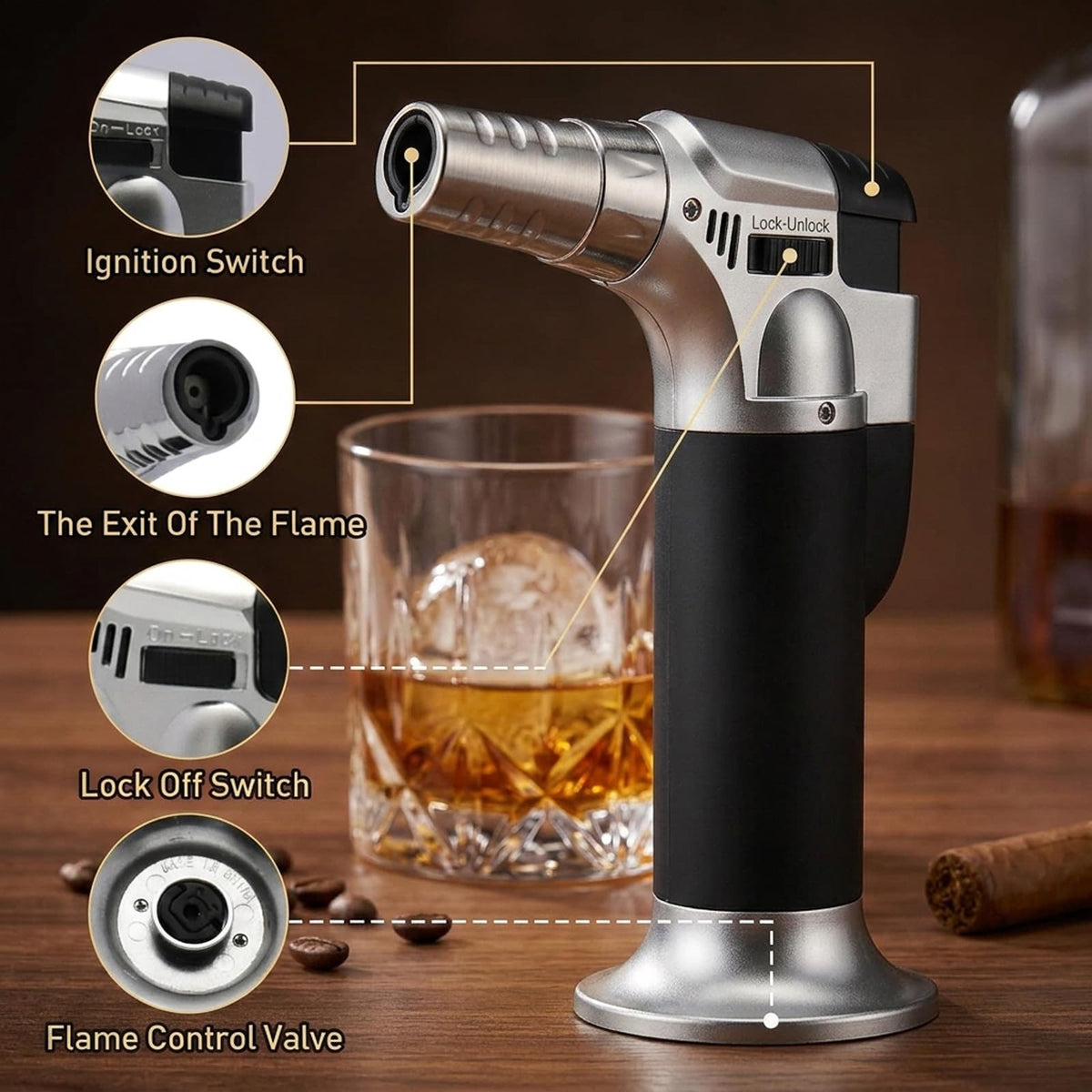 Yodel whiskey glasses set paired with ice molds for chilling sophistication.