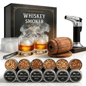 Yodel whiskey smoker torch ready to ignite rich smoke for cocktails.