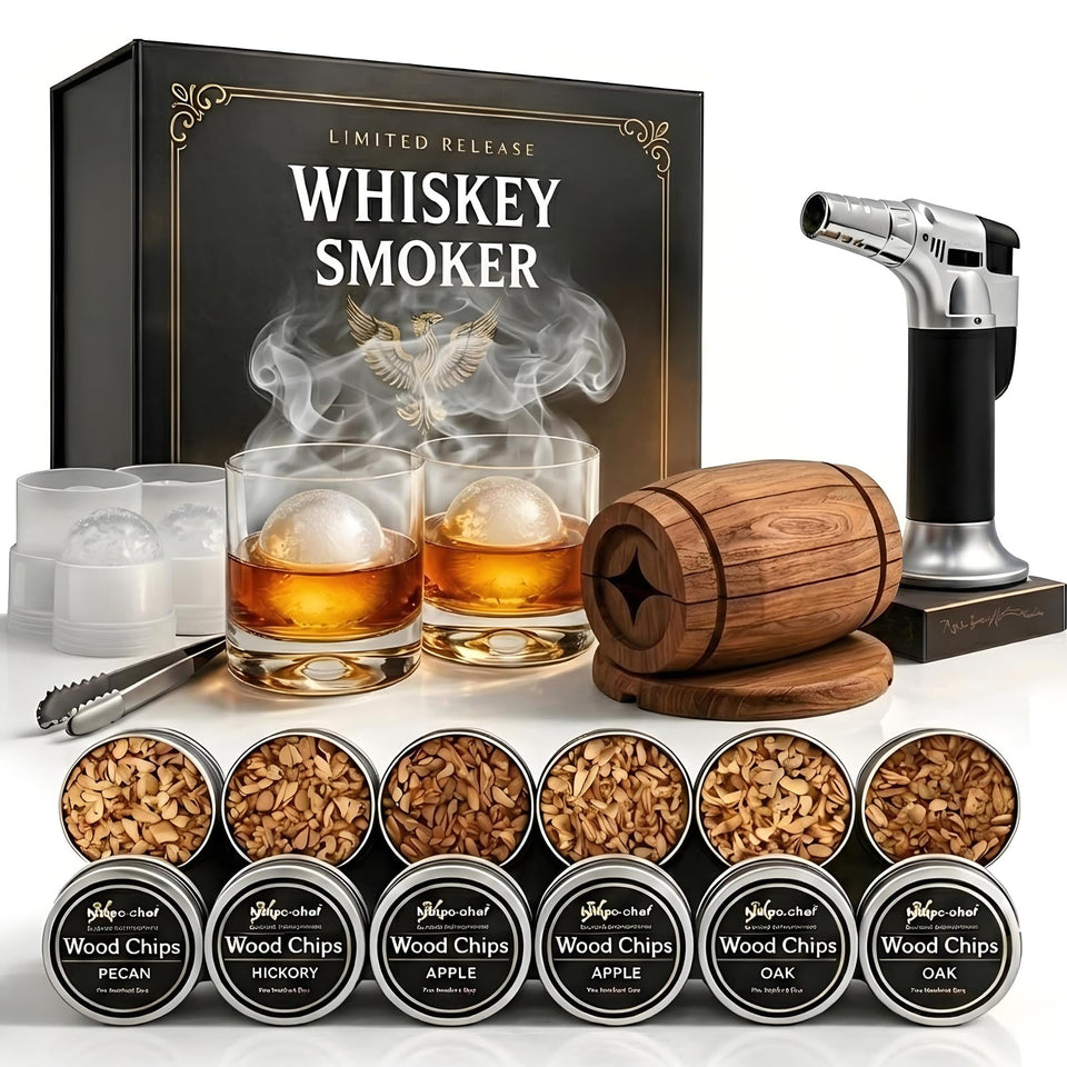Yodel whiskey smoker torch ready to ignite rich smoke for cocktails.