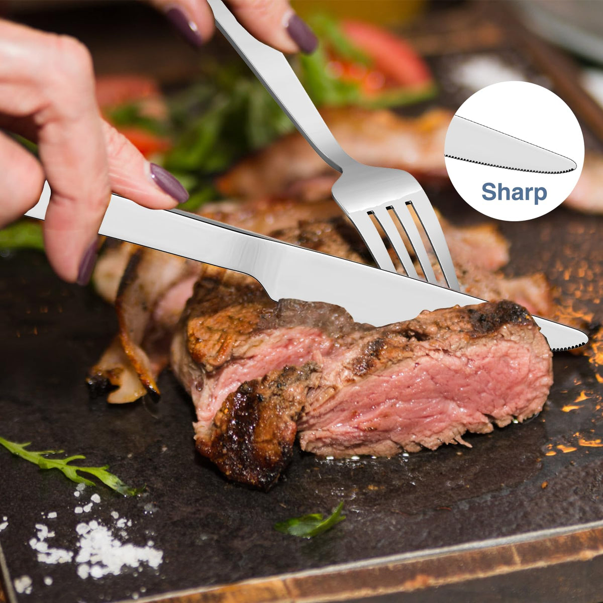 Yoehka dishwasher-safe silverware simplifies cleanup after meals.