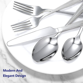 Yoehka hammered silverware set 12 teaspoons for precise stirring and sipping.